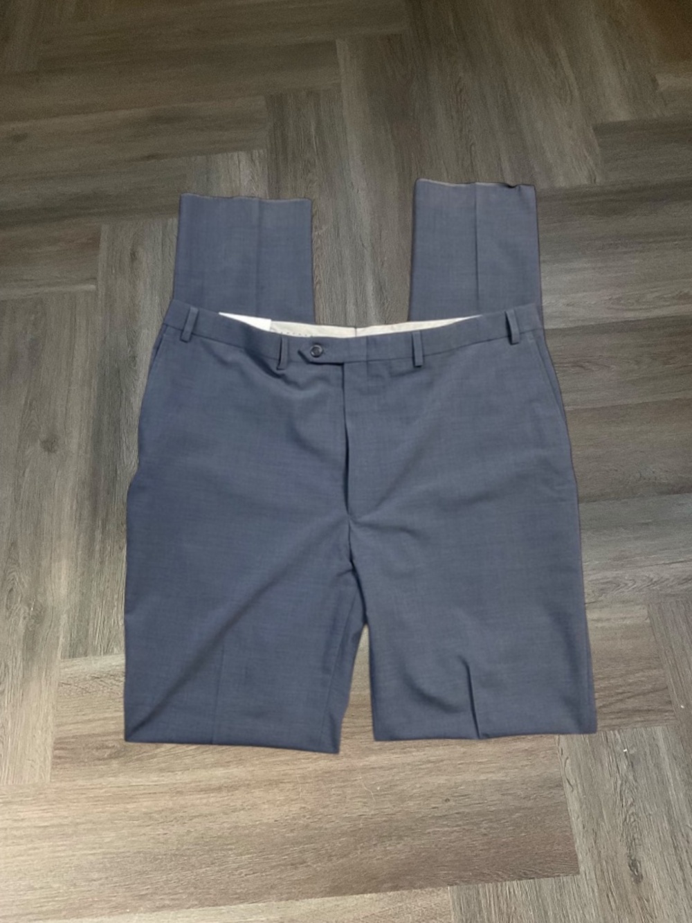 NWT Hart Schaffner Marx New York Fit Soft Suit Pants Mens 48x42 Steel Blue Wool